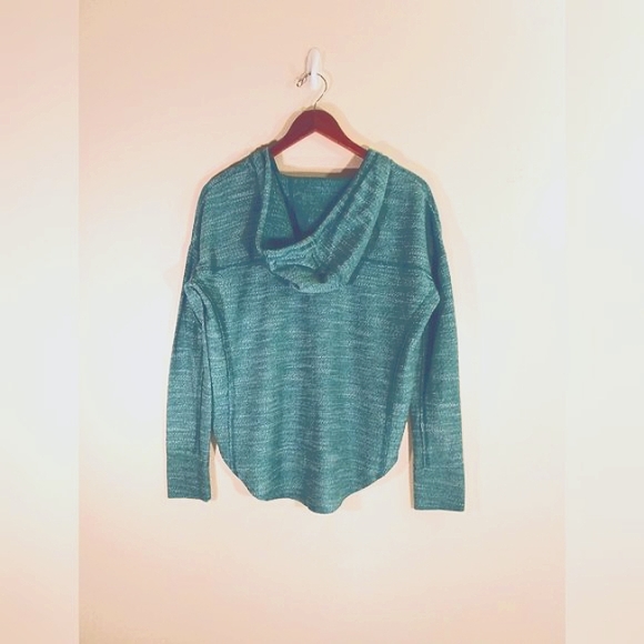 Roxy Boho Turquoise Pullover Drawstring Hoodie Poncho | Small - Picture 2 of 3